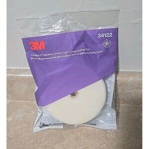 3M Perfect-It Random Orbital Foam Compounding Pad 34122, 5 Inch (130 mm), White,